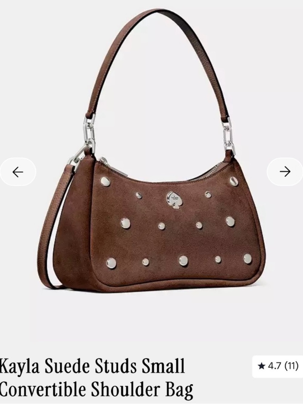 Kate Spade Suede Studded Shoulder Bag